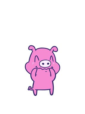 Sinirli çizgi film domuzunun hareketli animasyonu