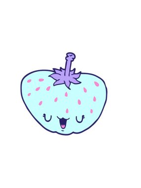 Çilek çizgi filminin yatay titreşimli animasyonu