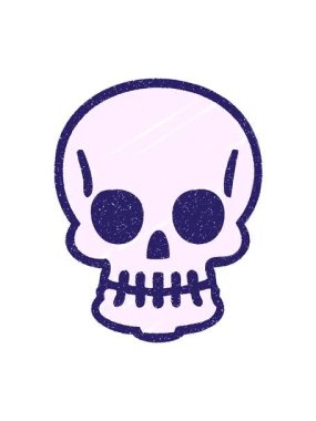 Basit döngü hareketli el çizimi kafatası karalaması