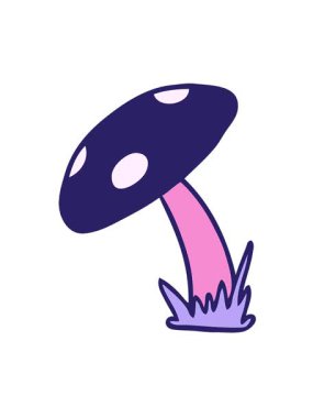 Basit döngülü çizgi film mantarı.