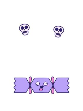 Noel krakeri resminin sevimli çizgi filmlerinin kafatası animasyonları.