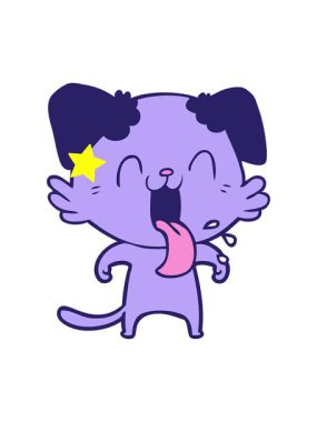 Parıldayan yıldızlar çizgi film soluyan köpek tasarımının animasyonunu etkiler.