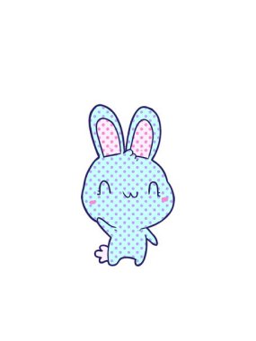 Yanıp sönen radyal çizgiler sevimli tavşan sallanmasının animasyonu