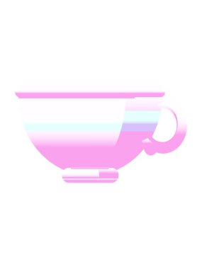 Kahve fincanı illüstrasyon simgesinin neon ışık efekti canlandırması