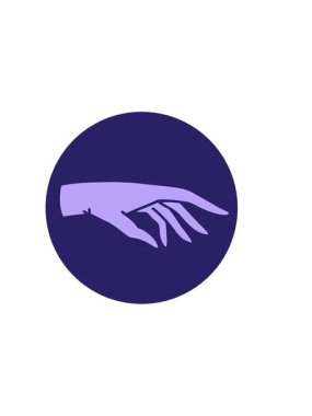 Yatay olarak titreşen simgesel dövme şekilli bir elin canlandırması