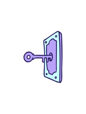 Satış animasyonu. El çizimi bir kapı kolu karalaması.