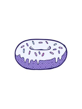 Çizgi film donut illüstrasyonunun titreşimli hareket animasyonu