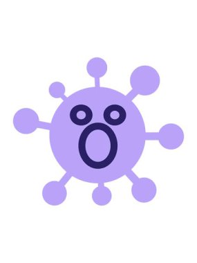 Şok olmuş virüs simgesinin titreyen hareketi