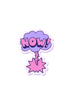 Yanıp sönen radyal çizgiler artık gök gürültüsü bulutuyla sembolize edilen bir çizgi film çıkartmasının canlandırması