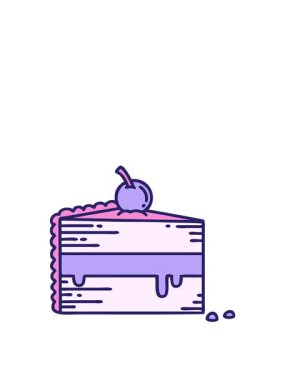 Bir dilim kekin ikonik dövme imajının canlandırması