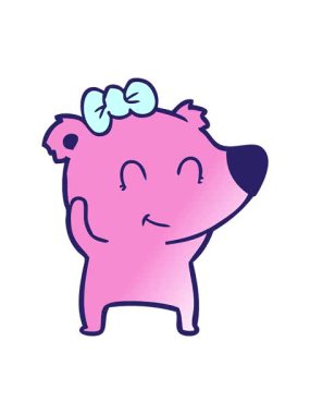 Ayı çizgi film karikatürü çizicisinin dönen hareketi