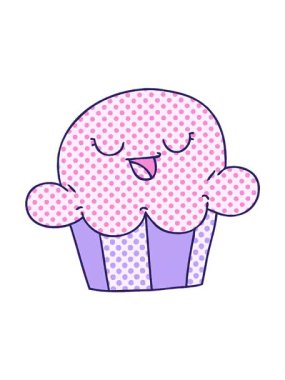 Çizgi roman tarzının hareketli animasyonu mutlu çizgi film pastası