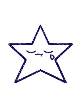 Ağlayan Yıldız Kömür Çiziminin neon ışık efekti animasyonu