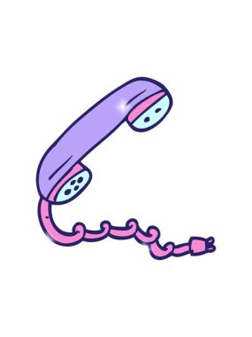 Çizgi film karalamalarının ışıltı efekti telefon ahizesi