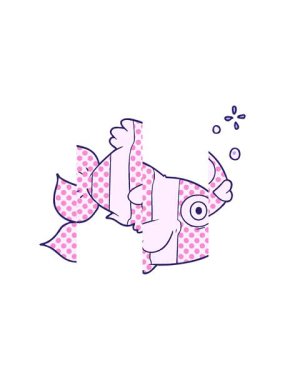 Egzotik bir balığın hareketli animasyonu