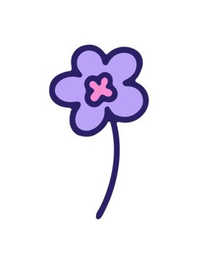 Basit çiçek tasarımı karikatürünün titreyen hareketi.