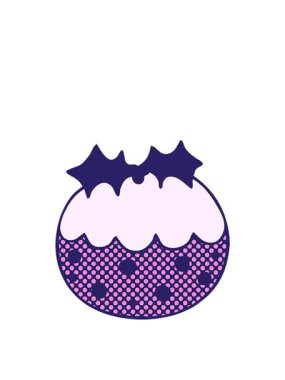 Çizgi roman stili tuhaf noel pudinginin zıplama hareketli animasyonu