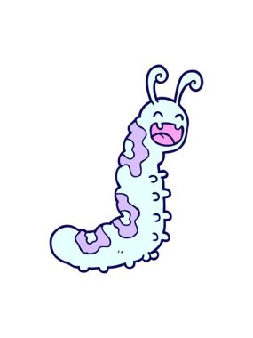 Komik tırtılın neon ışık efekti animasyonu