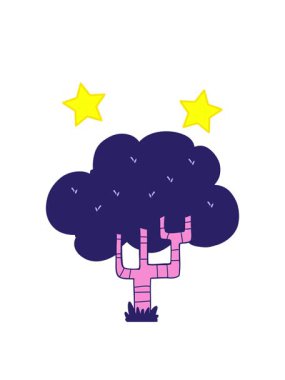 dönen yıldızların elma ağacı canlandırması