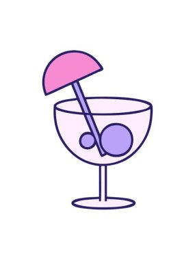 Güzel bir kokteyl karikatürünün hareketli animasyonu.