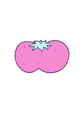 Çizgi filmin hareketli animasyonu. Kocaman bir domates.