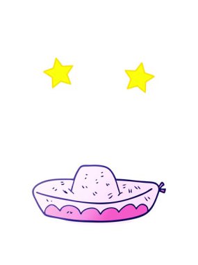 dönen yıldızlar serbest çizim çizgi film şapkasının animasyonu