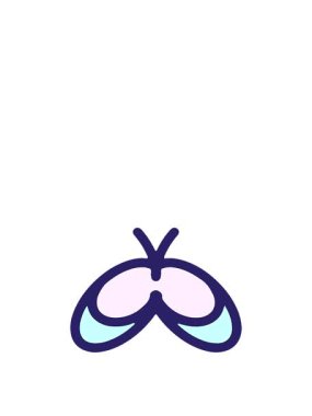 Basit ama sevimli bir kelebek çizgi filminin animasyonunu büyütüyor.