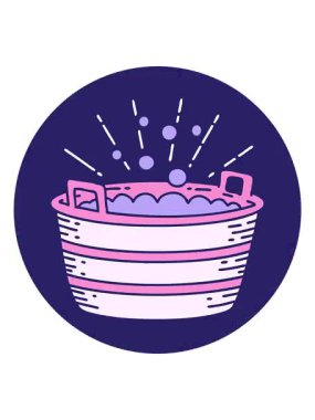 Dövme stili bir teneke banyonun canlandırma efekti