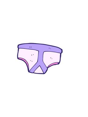 Çizgi film iç çamaşırlarının yatay titreşimli animasyonu