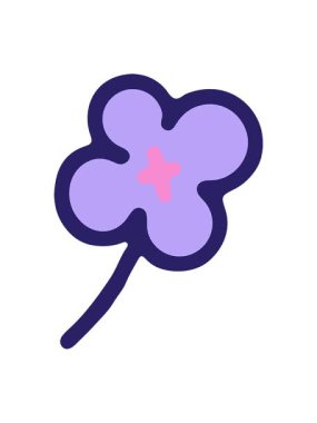 Basit çiçek çizgi film tasarımının hareketli animasyonu