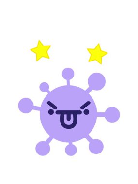 dönen yıldızların animasyonu dillerini dışarı çıkaran kızgın yüzler.