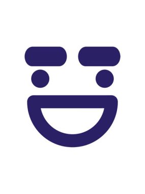 Titrek hareketli mutlu büyük kaşlı yüz tasarımı animasyonu