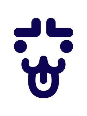 neon ışık efektleri sevimli büyük kaşlı hayvan yüzü simgesinin animasyonu