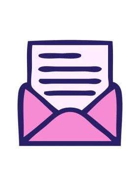 Bir mektup ve zarfın retro grunge desen çizgi filminin basınçlı animasyonu