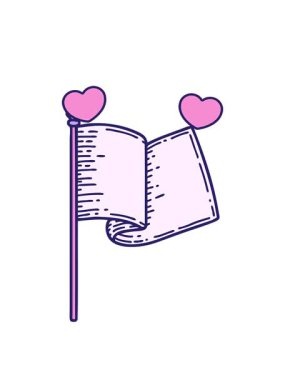 Dövmenin geleneksel beyaz bayrak stilinde dönen kalpleri canlandırması