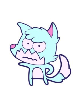 Sinirli tilki tasarımının animasyonunu salla ve durdur