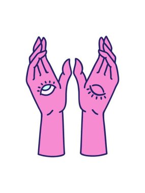 Parlak ışık efekti mistik ellerin animasyonu