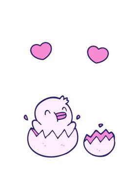 Tatlı karikatür karikatür karalamalarının dönen kalpleri.