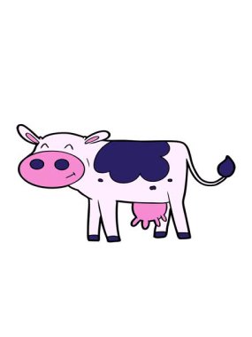 karikatür ineğinin hareketli animasyonu