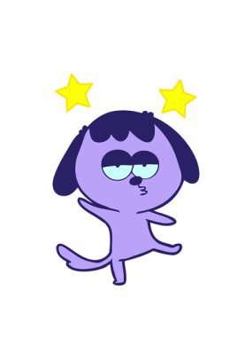 dönen yıldızlar sıkılmış bir köpeğin animasyonu