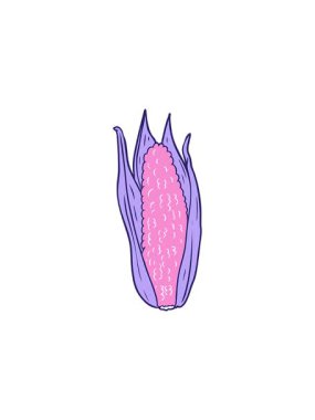 karikatür organik mısırın radyoaktif parlayan animasyonu