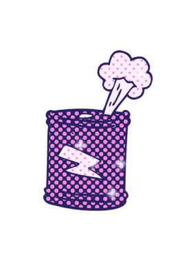 Çizgi film karikatürlerinin ışıltılı efektleri. Karalama köpüklü içecekler.