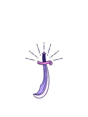 Kalk ve yüzdür dövme stili kılıcın animasyonunu