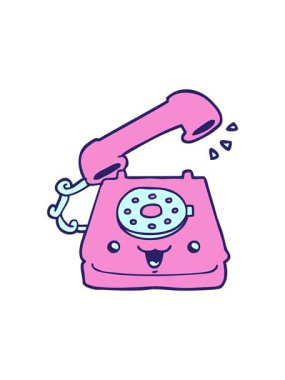 Tatlı çizgi film telefonunun dikkat çekici animasyonu