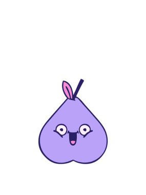 Yeşil armut çiziminin zıplama hareketi animasyonu