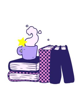 Parlayan yıldızlar çizgi film kahve fincanının animasyonunu ve ders kitaplarını etkiler.