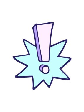 el çizimi karikatür stili ünlem işaretinin pixelize etkisi