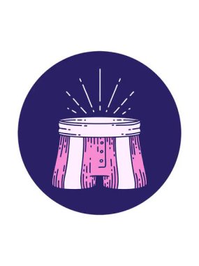 Dövme stili şort ikonunun dönen hareketli animasyonu