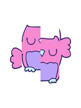 Tatlı çizgi film baykuşunun bölünmüş hareket animasyonu