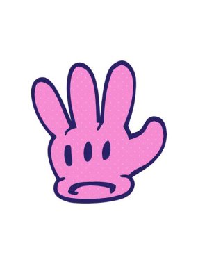 Geleneksel karikatür eldiveninin pixelize etkisi